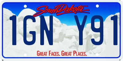 SD license plate 1GNY91