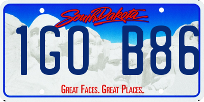 SD license plate 1GOB86