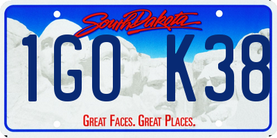 SD license plate 1GOK38