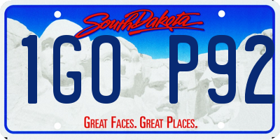 SD license plate 1GOP92