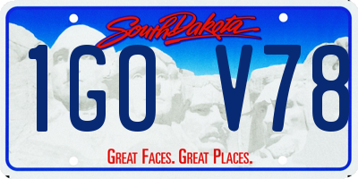 SD license plate 1GOV78
