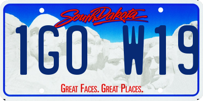 SD license plate 1GOW19