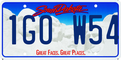 SD license plate 1GOW54