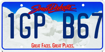 SD license plate 1GPB67
