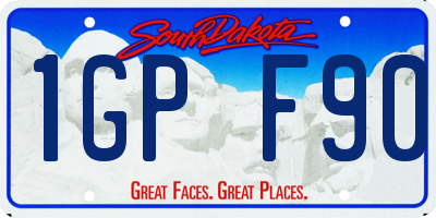 SD license plate 1GPF90