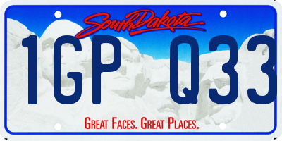 SD license plate 1GPQ33