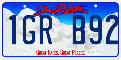 SD license plate 1GRB92