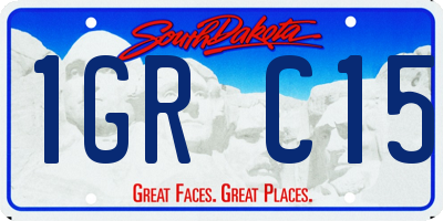 SD license plate 1GRC15