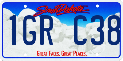 SD license plate 1GRC38