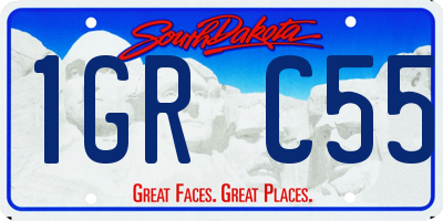 SD license plate 1GRC55