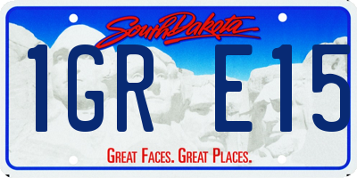 SD license plate 1GRE15