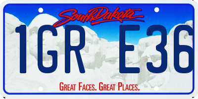 SD license plate 1GRE36