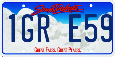 SD license plate 1GRE59