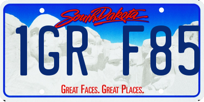 SD license plate 1GRF85