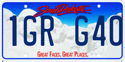 SD license plate 1GRG40