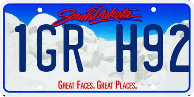 SD license plate 1GRH92