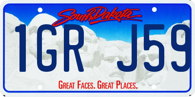 SD license plate 1GRJ59