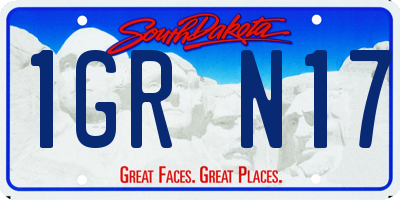 SD license plate 1GRN17