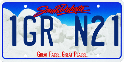 SD license plate 1GRN21