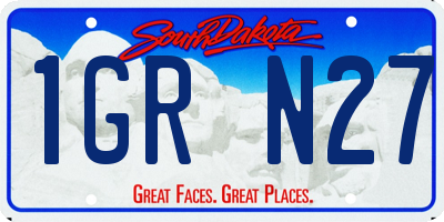 SD license plate 1GRN27