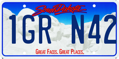 SD license plate 1GRN42
