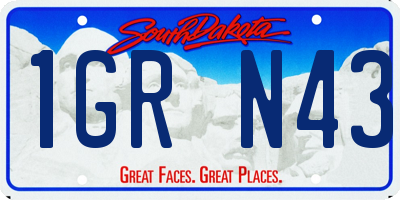 SD license plate 1GRN43