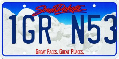 SD license plate 1GRN53