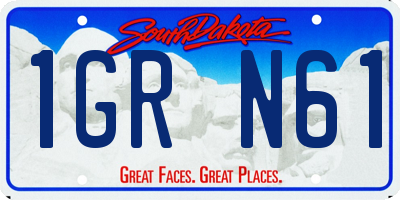 SD license plate 1GRN61
