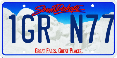 SD license plate 1GRN77