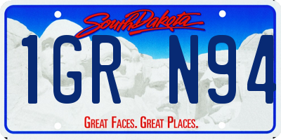 SD license plate 1GRN94
