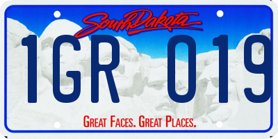 SD license plate 1GRO19