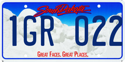 SD license plate 1GRO22