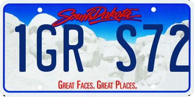 SD license plate 1GRS72