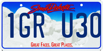 SD license plate 1GRU30