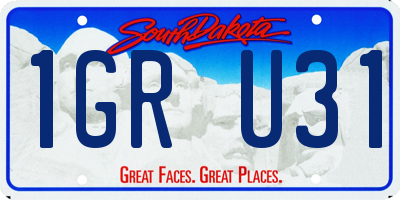 SD license plate 1GRU31