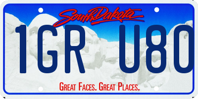 SD license plate 1GRU80