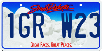 SD license plate 1GRW23