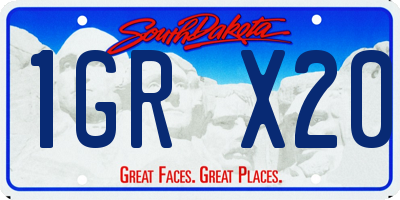 SD license plate 1GRX20