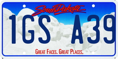 SD license plate 1GSA39