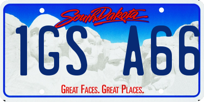 SD license plate 1GSA66