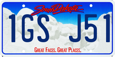 SD license plate 1GSJ51