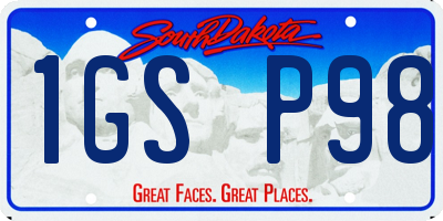 SD license plate 1GSP98