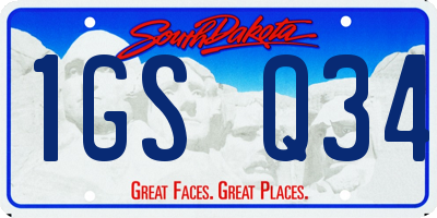 SD license plate 1GSQ34