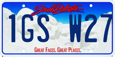 SD license plate 1GSW27