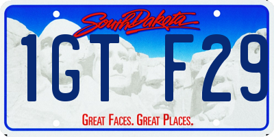 SD license plate 1GTF29