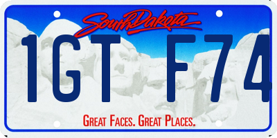 SD license plate 1GTF74