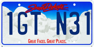 SD license plate 1GTN31