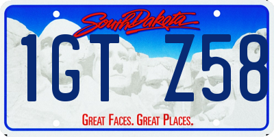SD license plate 1GTZ58