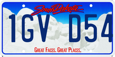 SD license plate 1GVD54