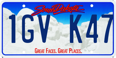 SD license plate 1GVK47